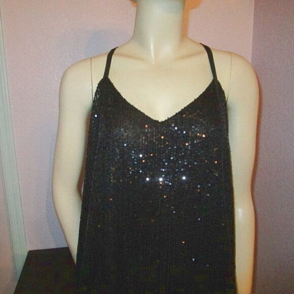 Torrid SEQUIN Sophie Size 2X CAMI Blouse TUNIC Tank Top LINED Sleeveless SWING - Picture 3 of 12